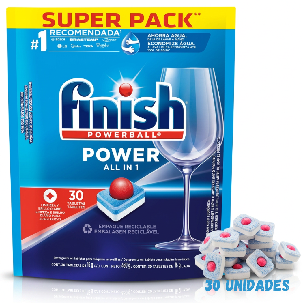Detergente Lavavajillas Finish Powerball 30 Tabletas